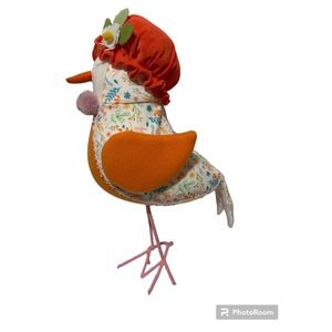 Walmart Way To Celebrate Easter Chick Orange Floral Bird Large 16.5 Decor READ